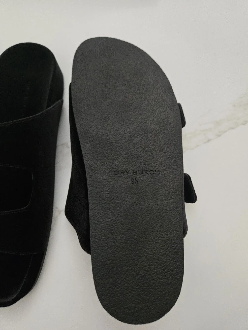 NWT Tory Burch Mellow Pave Slides - Black
